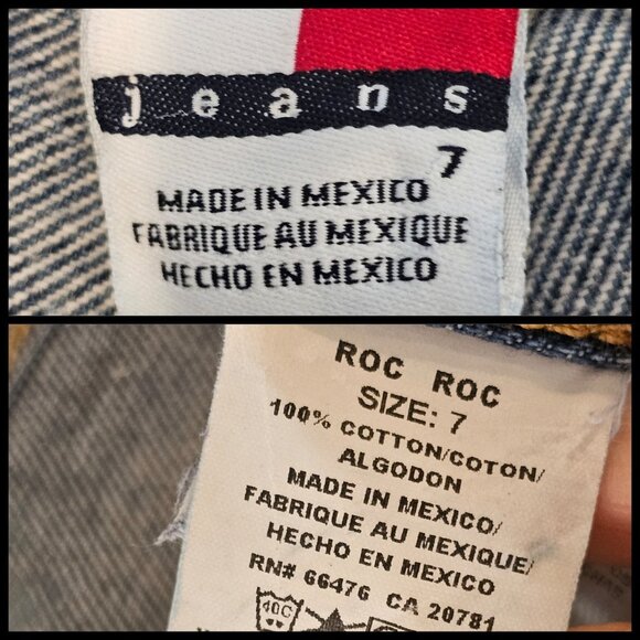 Y2K Tommy Hilfiger Low Rise‎ Flare Jeans Sz 7 Inseam 31 Preppy W Logo Front Back - Picture 8 of 12